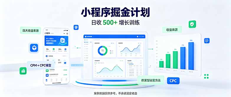 （21046期）一部手机日入500+，微信小程序掘金计划，四种收入来源，长期稳定可靠-知创网