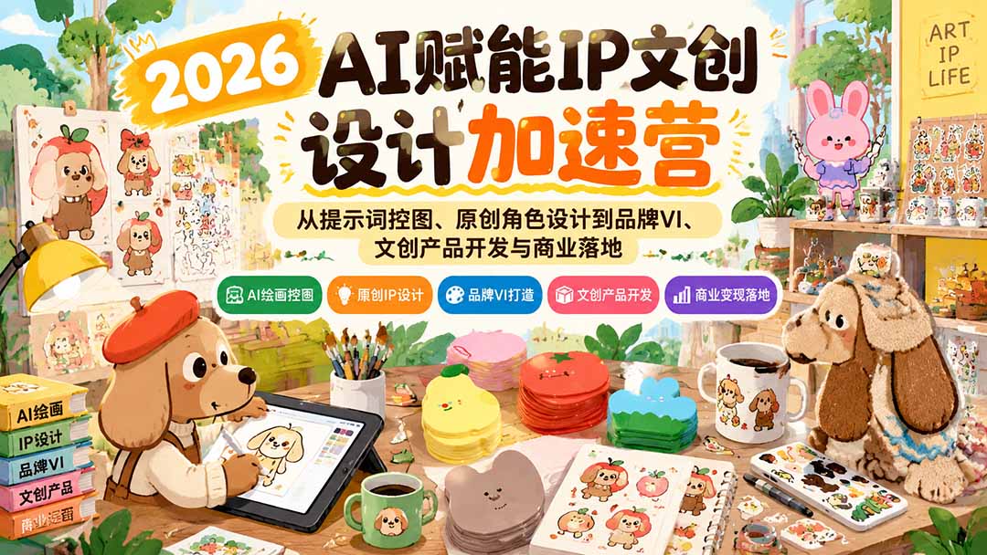 （21151期）2026AI赋能IP文创设计加速营：从提示词控图、原创角色设计到品牌VI、文创产品开发与商业落地-知创网