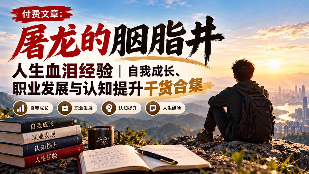 （20943期）付费文章：屠龙的胭脂井人生血泪经验｜自我成长、职业发展与认知提升干货合集-知创网