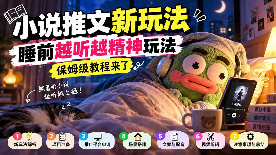 （20947期）小说推文新玩法，睡前越听越精神玩法，保姆级教程来了-知创网