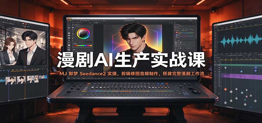 漫剧AI生产实战课：MJ 即梦 Seedance2 实操，剪辑修图音频制作，搭建完整漫剧工作流-知创网