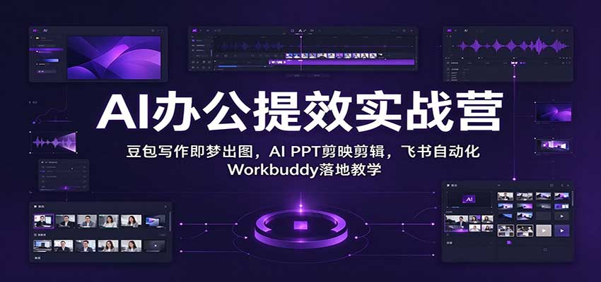 AI办公提效实战营：豆包写作即梦出图，AI PPT剪映剪辑，飞书自动化 Workbuddy落地教学-知创网