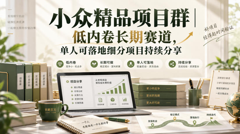 小众精品项目群｜低内卷长期赛道，单人可落地细分项目持续分享-知创网