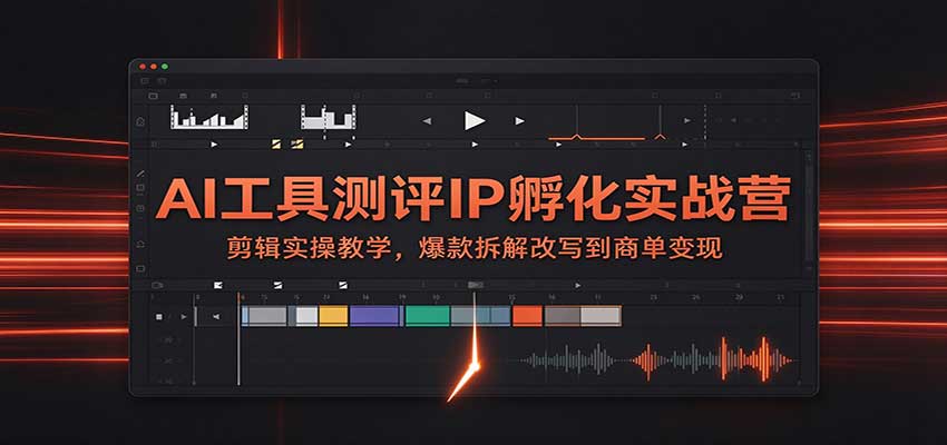 AI工具测评IP孵化实战营：剪辑实操教学，爆款拆解改写到商单变现-知创网