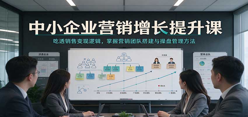 中小企业营销增长提升课：吃透销售变现逻辑，掌握营销团队搭建与操盘管理方法-知创网
