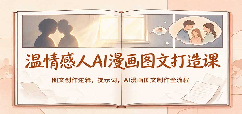 温情感人AI漫画图文打造课：图文创作逻辑，提示词，AI漫画图文制作全流程-知创网