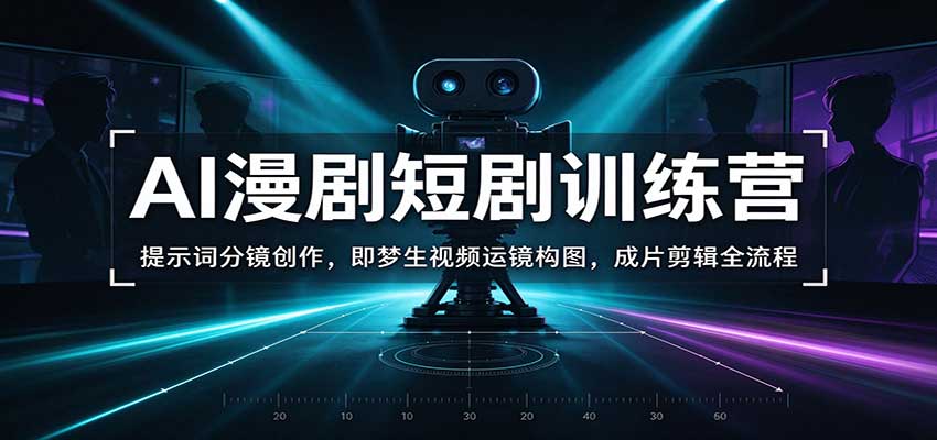 AI漫剧短剧训练营：提示词分镜创作，即梦生视频运镜构图，成片剪辑全流程-知创网