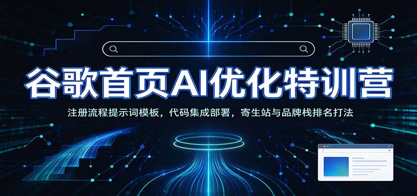 谷歌首页AI优化特训营:AI工具赋能SEO,次级站点搭建,寄生站与品牌栈排名打法-知创网