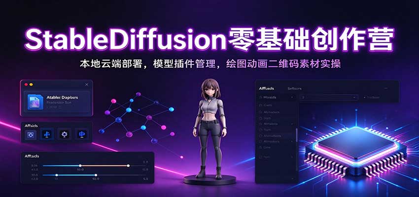 StableDiffusion零基础创作营:本地云端部署,模型插件管理,绘图动画二维码素材实操-知创网
