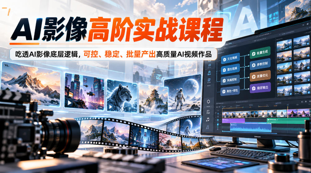 AI影像高阶实战课程，吃透AI影像底层逻辑，可控、稳定、批量产出高质量AI视频作品-知创网