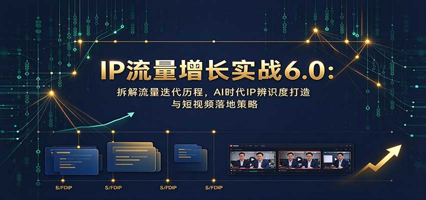 IP流量增长实战6.0：拆解流量迭代历程，AI时代IP辨识度打造与短视频落地策略-知创网