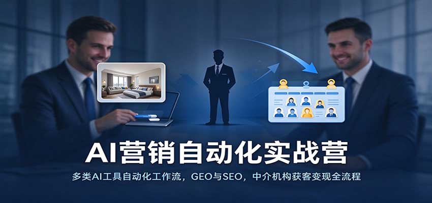 AI营销自动化实战营：多类AI工具自动化工作流，GEO与SEO，中介机构获客变现全流程-知创网