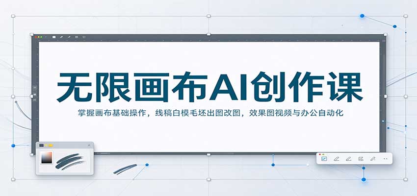 无限画布AI创作课：掌握画布基础操作，线稿白模毛坯出图改图，效果图视频与办公自动化-知创网