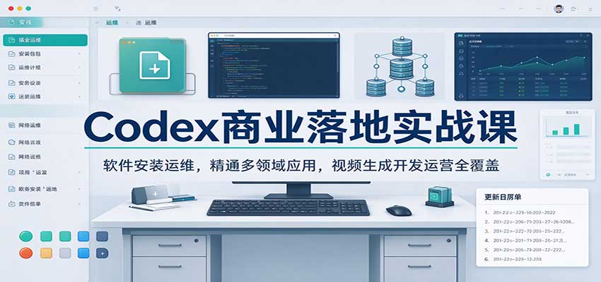 Codex商业落地实战课：软件安装运维，精通多领域应用，视频生成开发运营全覆盖-知创网