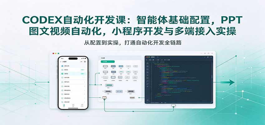 CODEX自动化开发课：智能体基础配置，PPT图文视频自动化，小程序开发与多端接入实操-知创网