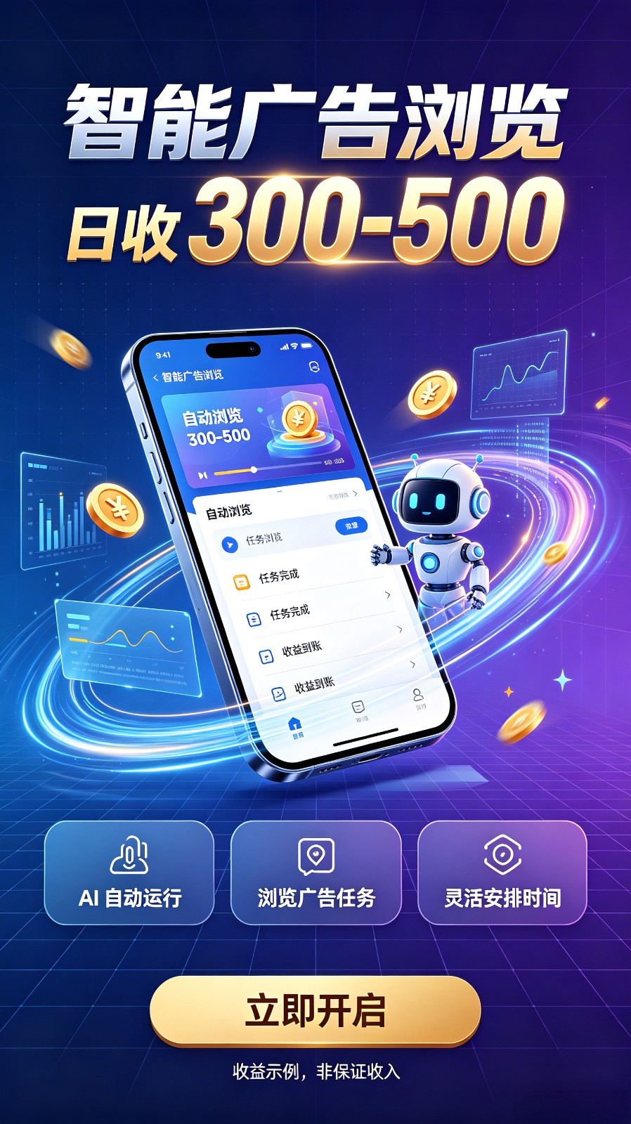 AI智能广告自动浏览副业项目，解放双手自动运行，碎片时间轻松开启副业增收渠道-知创网