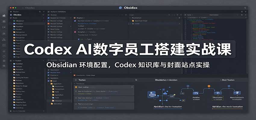 Codex AI数字员工搭建实战课：Obsidian 环境配置，Codex 知识库与封面站点实操-知创网
