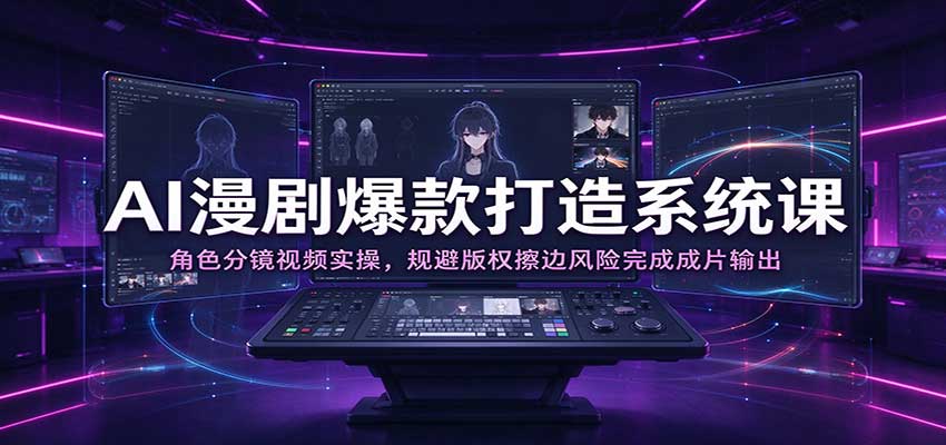 AI漫剧爆款打造系统课：角色分镜视频实操，规避版权擦边风险完成成片输出-知创网