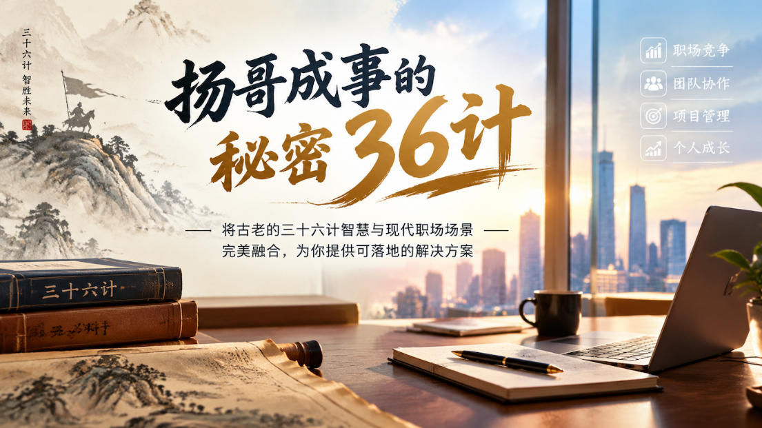 扬哥成事的秘密36计，将古老的三十六计智慧与现代职场场景完美融合，为你提供可落地的解决方案-知创网
