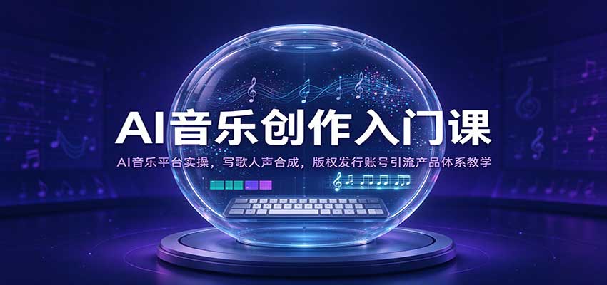 AI音乐创作入门课：AI音乐平台实操，写歌人声合成，版权发行账号引流产品体系教学-知创网