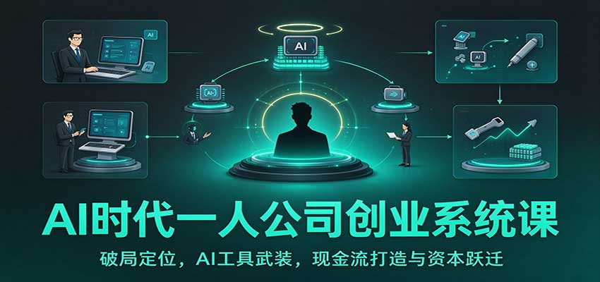 AI时代一人公司创业系统课：破局定位，AI工具武装，现金流打造与资本跃迁-知创网