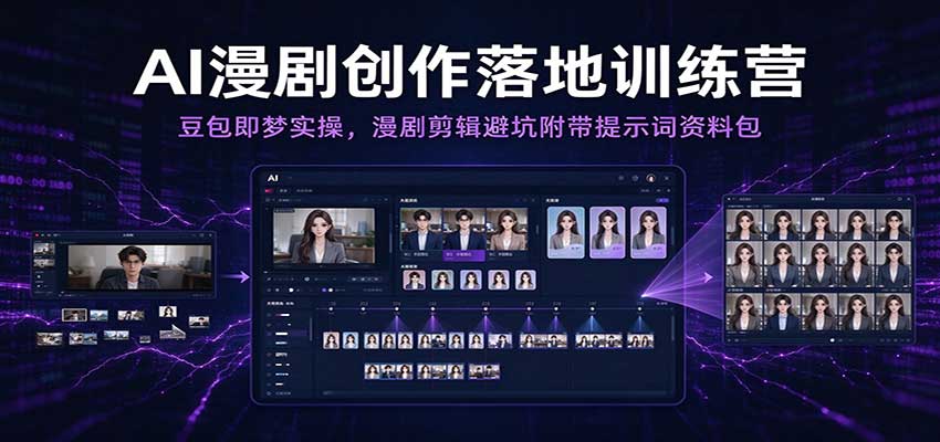 AI漫剧创作落地训练营：豆包即梦实操，漫剧剪辑避坑附带提示词资料包（更新）-知创网