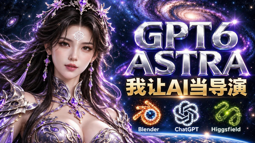 让GPT-6 Astra当导演！Higgsfield和Blender实战打造30秒玄幻精准运镜短片！-知创网