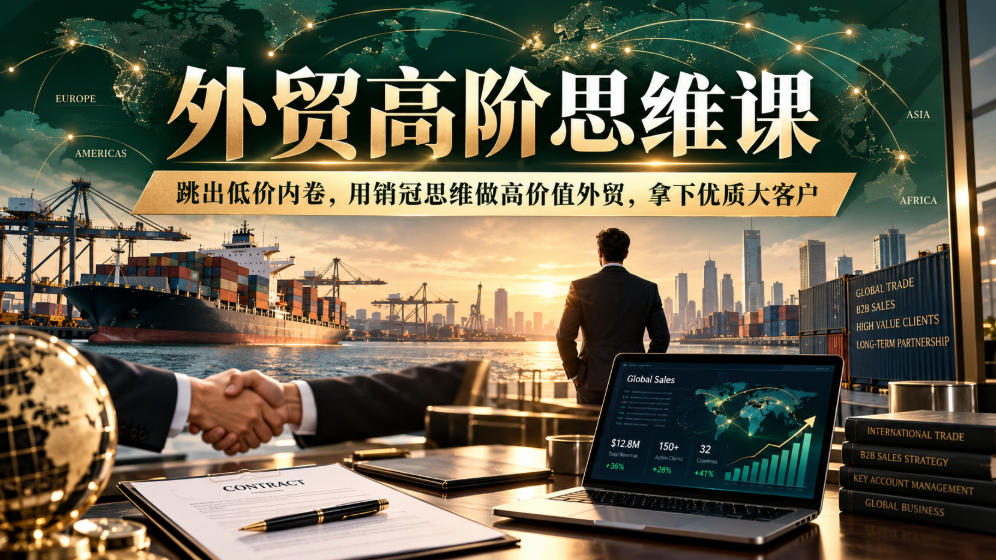 外贸高阶思维课，跳出低价内卷，用销冠思维做高价值外贸，拿下优质大客户-知创网
