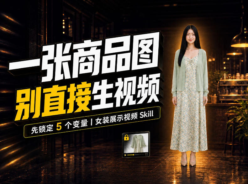 女装AI视频总翻车？问题不在提示词，女装展示视频Skill先锁定5个变量！-知创网
