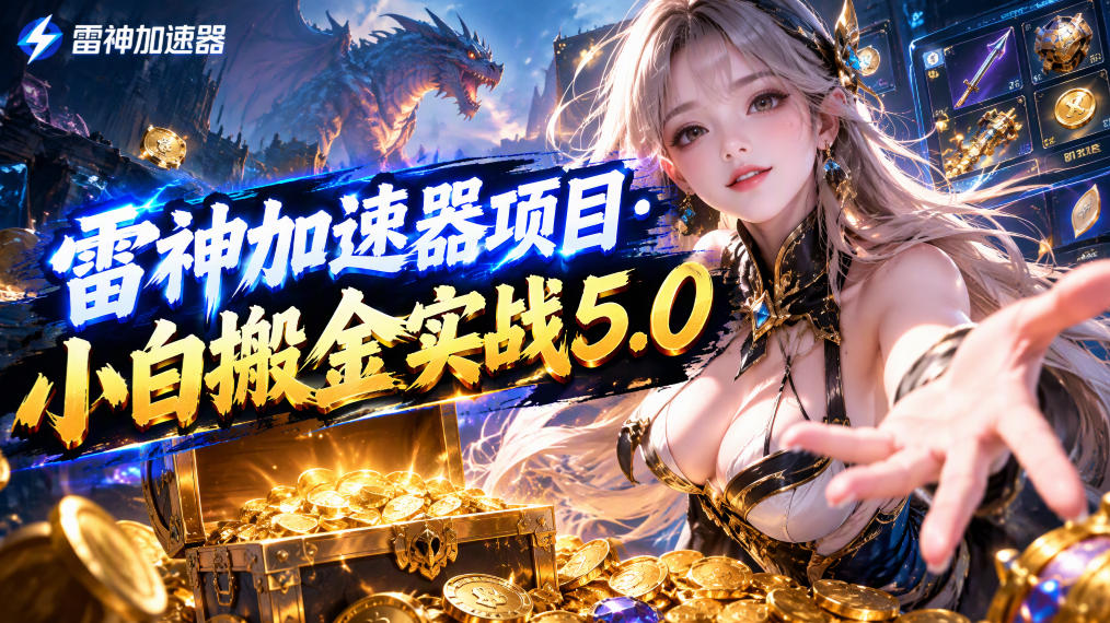雷神加速器项目·小白搬金实战5.0,抖音W播100-150r,小白入局一天也能几十r-知创网