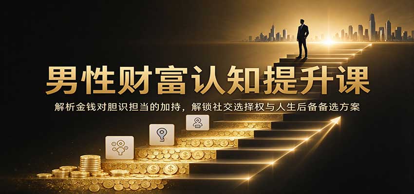 男性财富认知提升课：解析金钱对胆识担当的加持，解锁社交选择权与人生后备备选方案-知创网