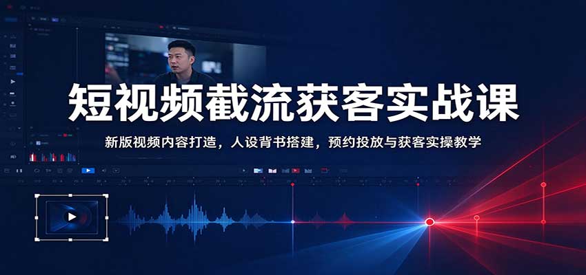 短视频截流获客实战课:新版视频内容打造,人设背书搭建,预约投放与获客实操教学-知创网