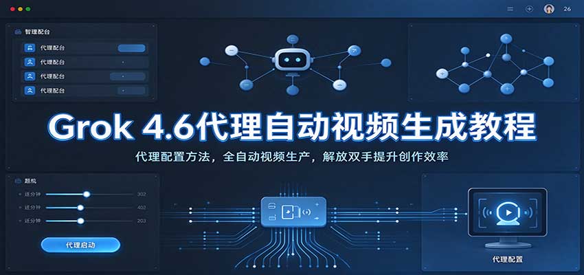 Grok 4.6代理自动视频生成教程：代理配置方法，全自动视频生产，解放双手提升创作效率-知创网