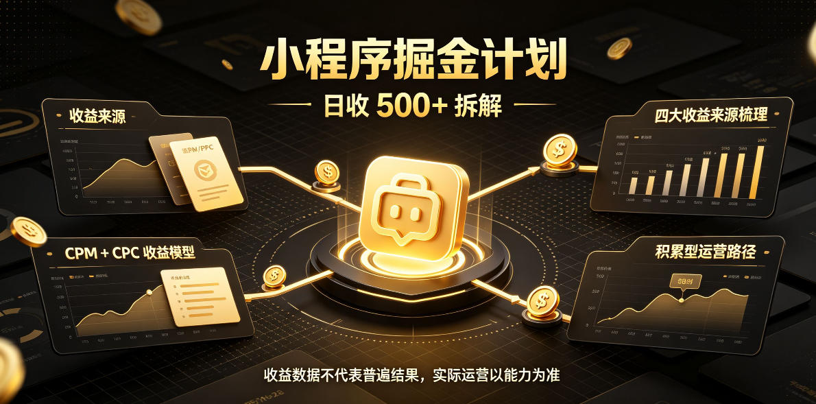 小程序推广计划，日收500+，腾讯官方打款，客户留存率高，收益长期稳定【揭秘】-知创网