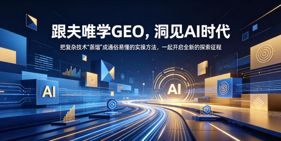 跟夫唯学GEO，洞见AI时代，把复杂技术“蒸馏”成通俗易懂的实操方法，一起开启全新的探索征程（更新26年10月）-知创网