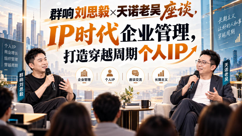 群响刘思毅×天诺老吴座谈，IP时代企业管理，打造穿越周期个人IP-知创网