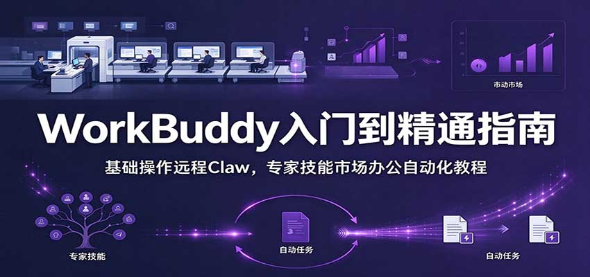 WorkBuddy从入门到精通手册：基础操作远程Claw，专家技能市场办公自动化教程-知创网