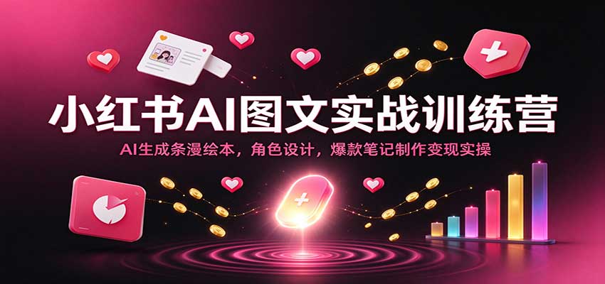 小红书AI图文实战训练营：AI生成条漫绘本，角色设计，爆款笔记制作变现实操-知创网