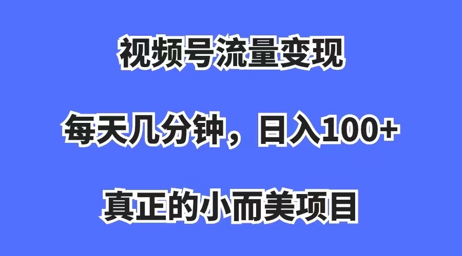 视频号流量变现，每天几分钟，收入100 ，真正的小而美项目-知创网