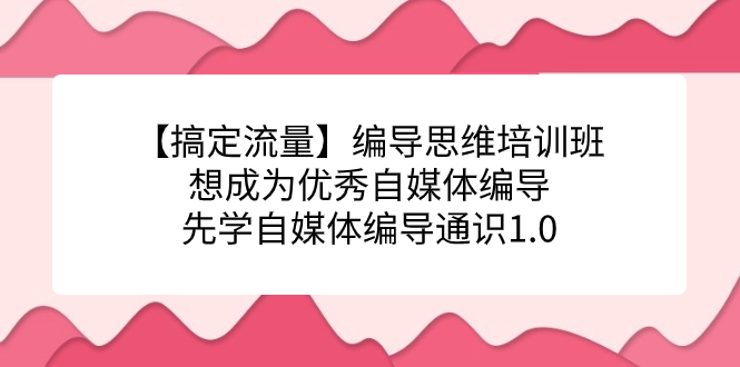 【搞定流量】编导思维培训班，想成为优秀自媒体编导先学自媒体编导通识1.0-知创网