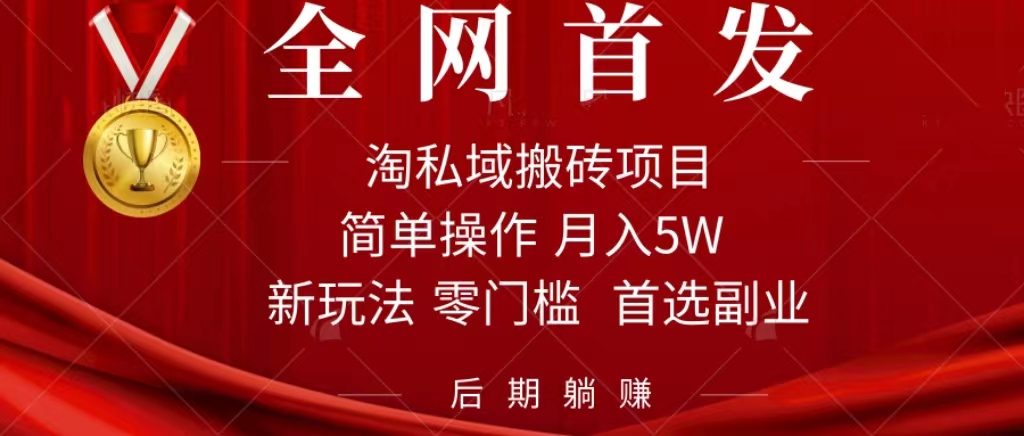 淘私域搬砖项目，利用信息差月入5W，每天无脑操作1小时，后期躺赚-知创网