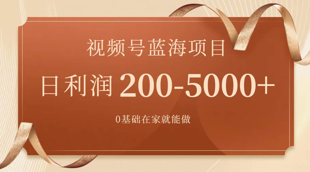 视频号蓝海项目，0基础在家也能做，一天200-5000+【附266G资料】-知创网