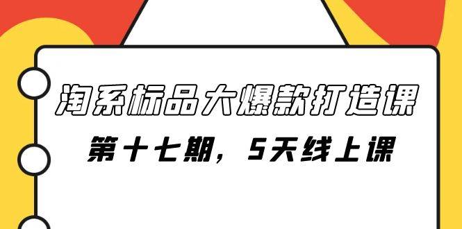 淘系标品大爆款打造课-第十七期，5天线上课-知创网