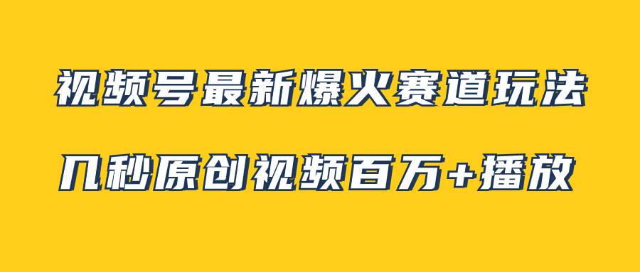 视频号最新爆火赛道玩法，几秒视频可达百万播放，小白即可操作（附素材）-知创网