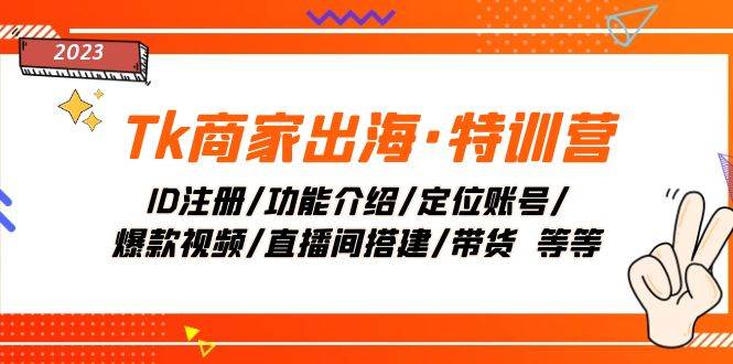 Tk商家出海·特训营：ID注册/功能介绍/定位账号/爆款视频/直播间搭建/带货-知创网