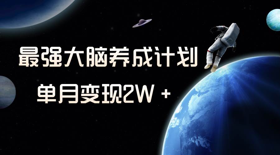 冷门虚拟项目，最强大脑养成计划，一个月变现2W＋-知创网