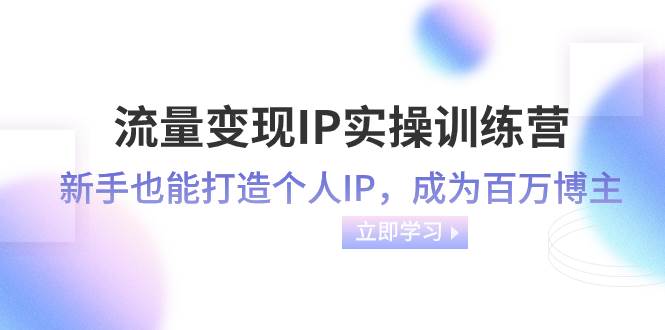 流量变现-IP实操训练营：新手也能打造个人IP，成为百万博主（46节课）-知创网