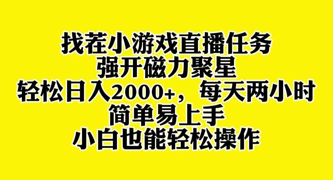 找茬小游戏直播，强开磁力聚星，轻松日入2000 ，小白也能轻松上手-知创网