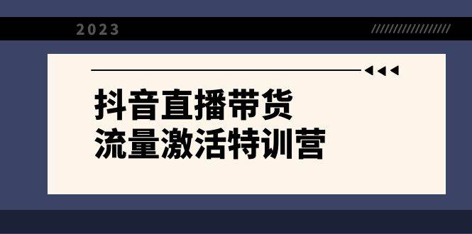 抖音直播带货-流量激活特训营，入行新手小白主播必学（21节课 资料）-知创网