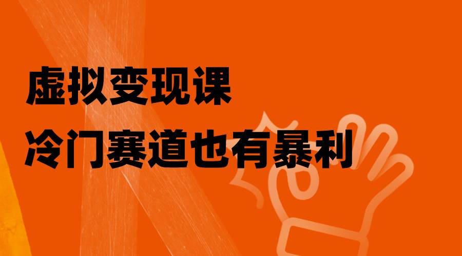 虚拟变现课，冷门赛道也有暴利，手把手教你玩转冷门私域-知创网